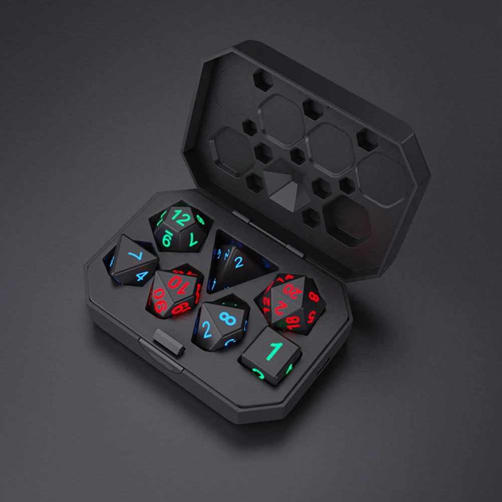 7Pcs/set  Electronic Luminous LED DND Dice Set Multiple Sided Dice for Adults Board Game Party Entertainment Toys