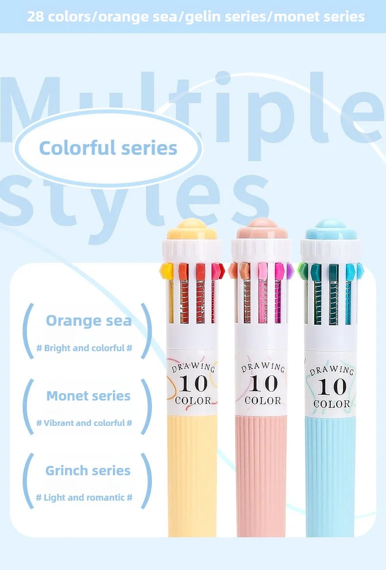 Languo 120 Color Ballpoint Pen 0.8mm Cartoon Soft Grip Press Multicolor Writing Pen for Drawing Overlay School Office Supplies