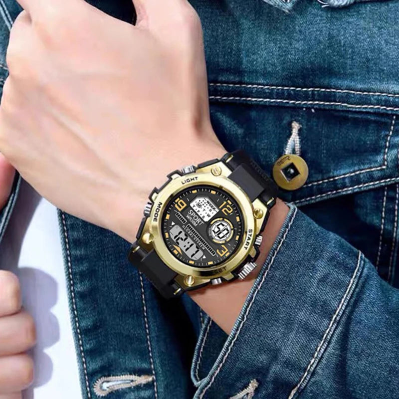 MAYZHISU Sports Electronic Watch for Man Student Teens Outdoor Waterproof Men's Sports Watches LED Digital Clock