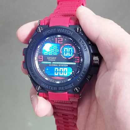MAYZHISU Sports Electronic Watch for Man Student Teens Outdoor Waterproof Men's Sports Watches LED Digital Clock
