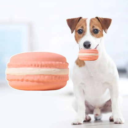 Dog Chew Toy Built-in Squeaker Simulation Biscuit Cake Bite-Resistant Latex Toy Exercise Toy Small Large Dogs Toy Pet Supplies