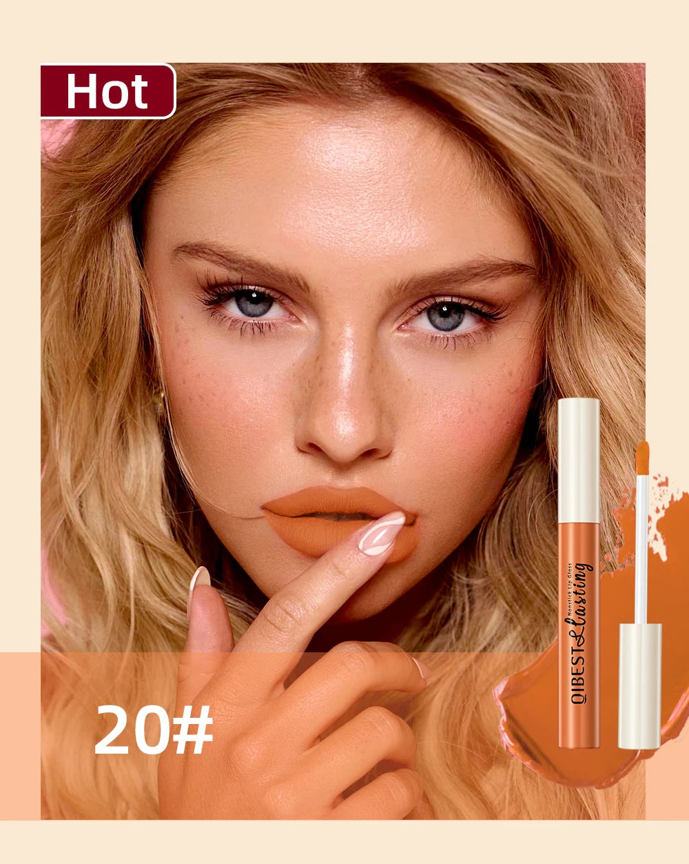 QIBEST Matte Liquid Lipstick Waterproof Long Lasting Lip Gloss Velvet Mate Nude Red Tint Tube Lipsticks Lipgloss Makeup Cosmetic