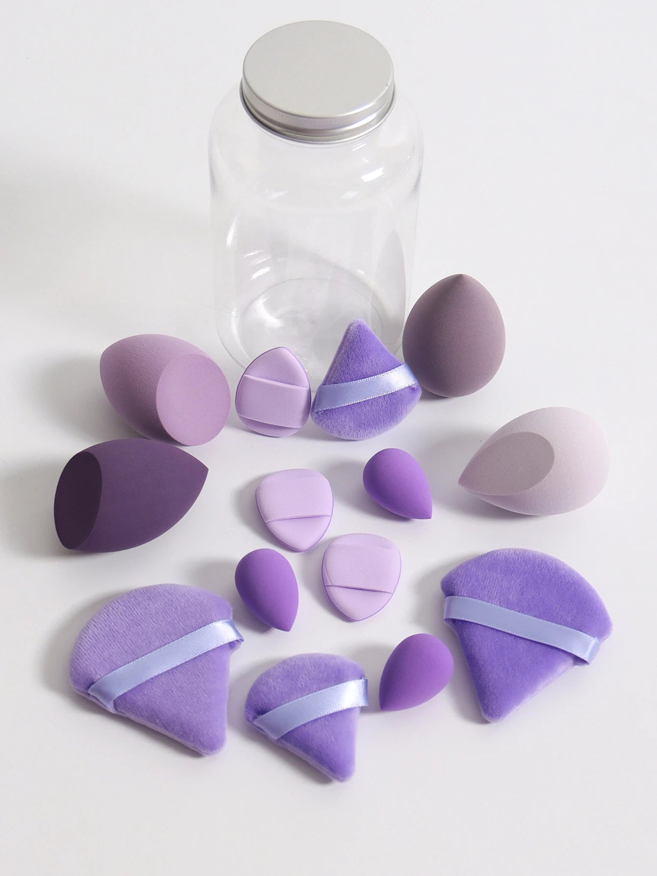 14 Piece Cosmetic Sponge Set, Cosmetic Sponge Finger Puff, Dry and Wet Foundation Make-Up Cosmetic Puff