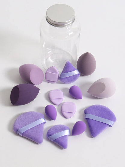 14 Piece Cosmetic Sponge Set, Cosmetic Sponge Finger Puff, Dry and Wet Foundation Make-Up Cosmetic Puff