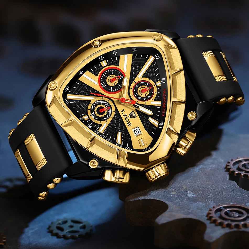 LIGE Original Luxury Men Watch Waterproof Sport Mens Quartz Wrist Watches Business Big Dial Wristwatches Relogio Masculino+BOX