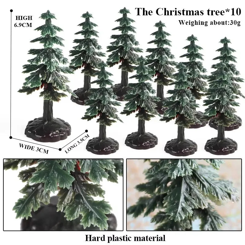 Oenux Simulation Home Decoration Stone Tree Stump Baobab Cacti Farm House Car Fence Accessory Animals Model Education Kids Toys