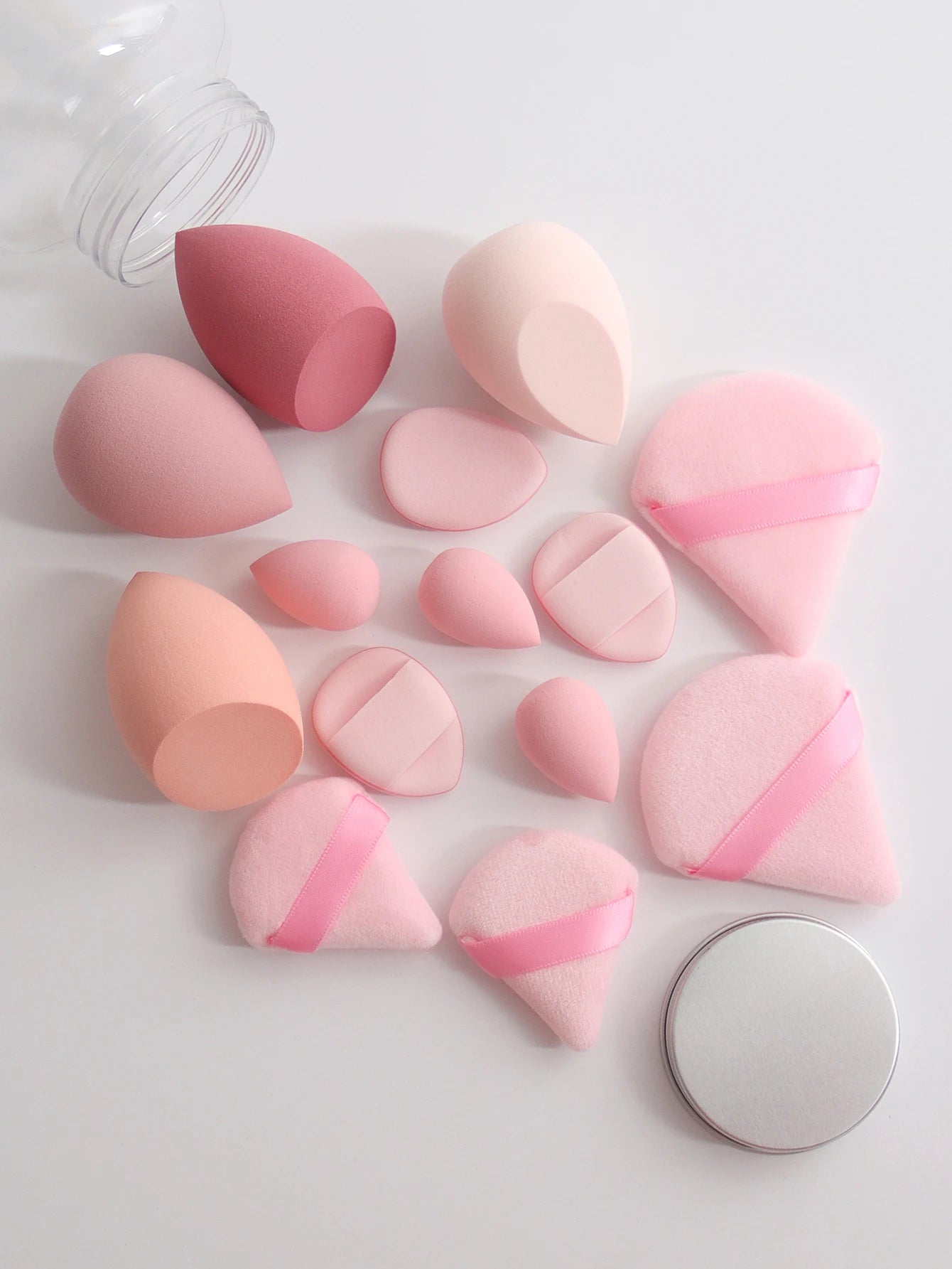 14 Piece Cosmetic Sponge Set, Cosmetic Sponge Finger Puff, Dry and Wet Foundation Make-Up Cosmetic Puff