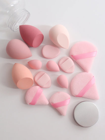 14 Piece Cosmetic Sponge Set, Cosmetic Sponge Finger Puff, Dry and Wet Foundation Make-Up Cosmetic Puff