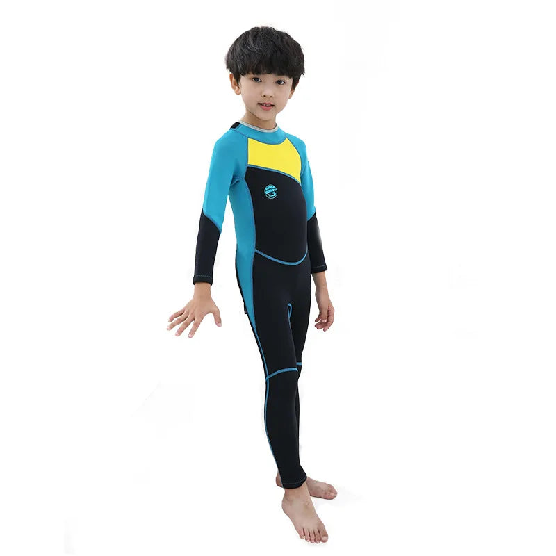 Hisea Childen Wetsuits 2.5mm Neoprene Elastic Swimming Surfing Spearfishing Suit Wetsuit Boys Swimsuit Equipent Diving Equipment