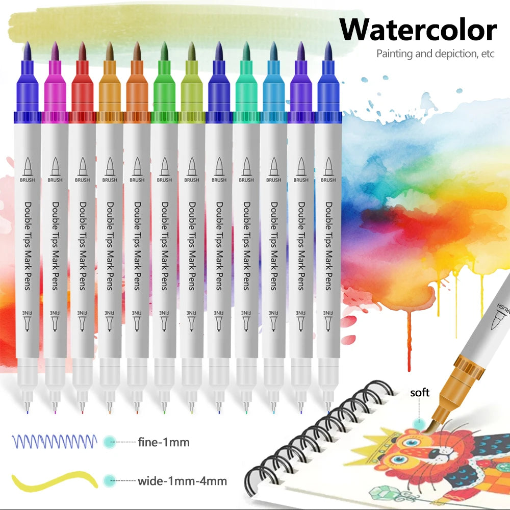 12-72 Colors Art Markers – Waterproof & Quick-Drying | For DIY Painting on Stone, Wood, Paper | Art Stationery & School Supplies