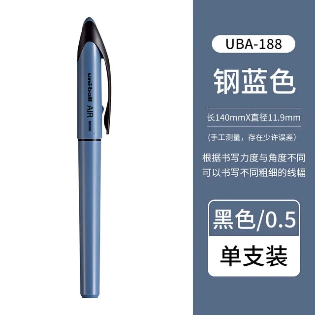 Uni Ball Air Micro Gel Rollerball Pen UBA-188 0.5/0.7MM Japanese Stationery Black Technology Straight Liquid Free Control Ink