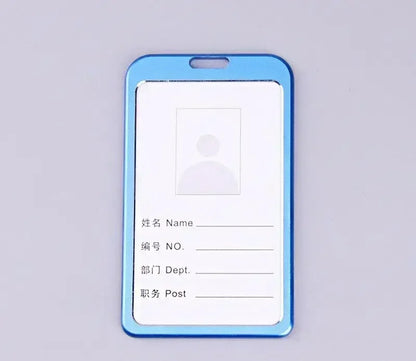 Credit Card Cover Women Aluminum Alloy Work Name Card Holders Case Business Work Card ID Badge Lanyard Holder Metal Bags