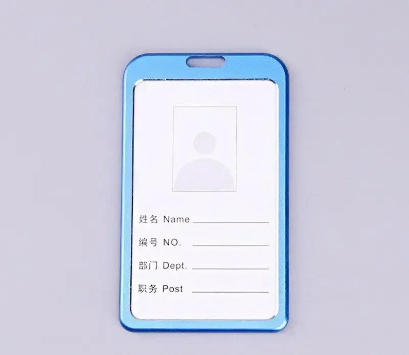 Credit Card Cover Women Aluminum Alloy Work Name Card Holders Case Business Work Card ID Badge Lanyard Holder Metal Bags