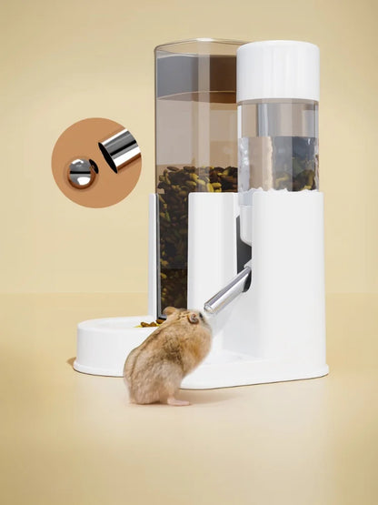 Large Capacity 2In1 Hamster Feeder And Waterer Leakproof Automatic Feeder Water Dispenser Leak Proof Food Small Pet Supplies