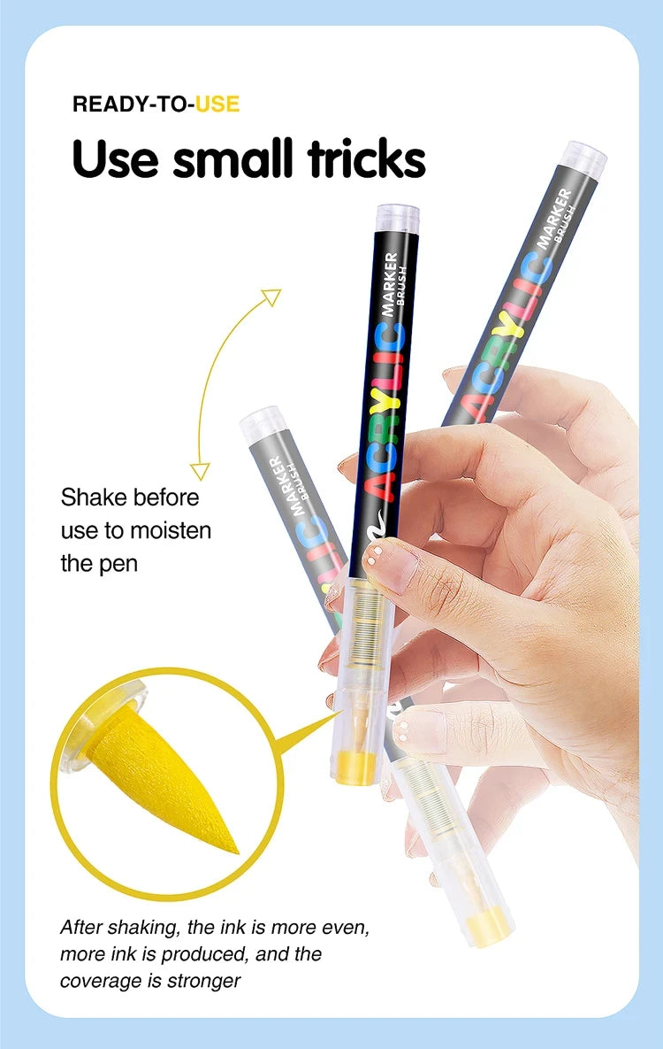 Guangna 360 288 Colors Acrylic Markers Brush Pens Fabric Rock Painting Pen Stone Ceramic Glass Wood Making school Art Supplies