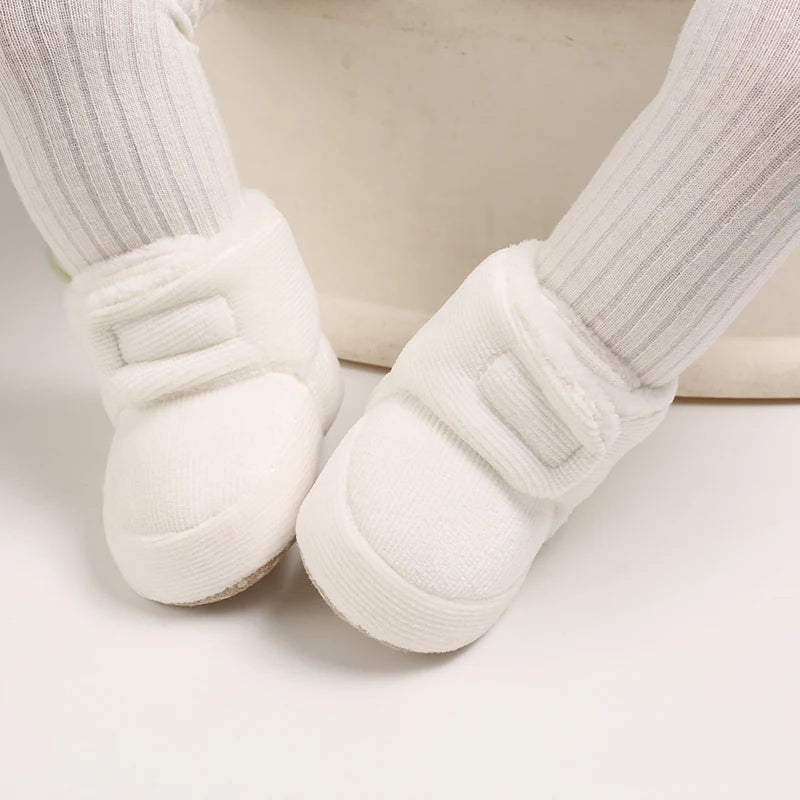 Winter Baby Cotton Shoes Thick Plush Snow Boots Soft Casual Walking Shoes for 0-18 Month Old Comfortable Toddler Footwear