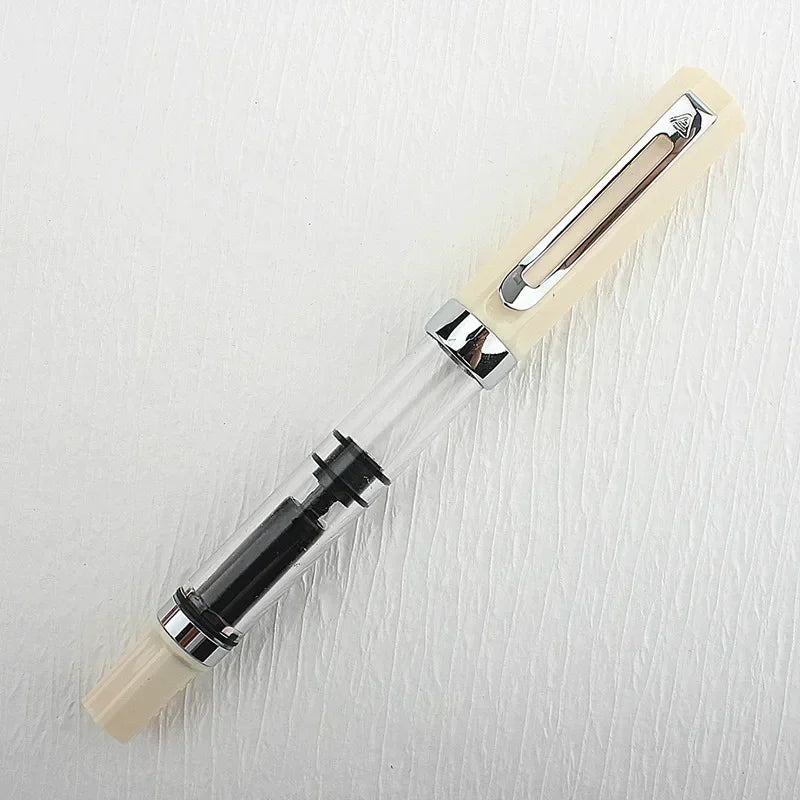 High Quality 3059 Piston Fountain Pen Resin Transparent Ink Pen EF/F Nib 0.38/0.5mm Fountain Pen Business Gif