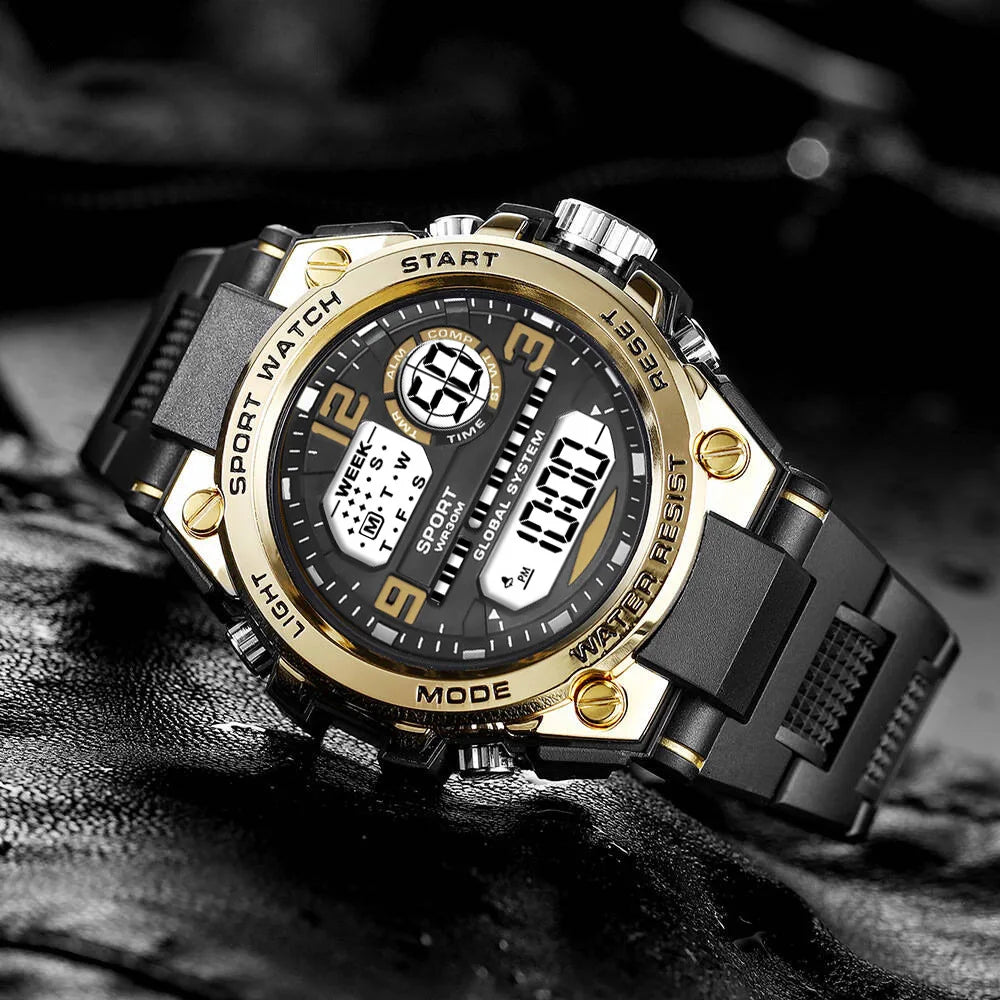 MAYZHISU Sports Electronic Watch for Man Student Teens Outdoor Waterproof Men's Sports Watches LED Digital Clock