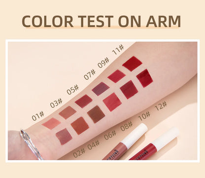 QIBEST Matte Liquid Lipstick Waterproof Long Lasting Lip Gloss Velvet Mate Nude Red Tint Tube Lipsticks Lipgloss Makeup Cosmetic
