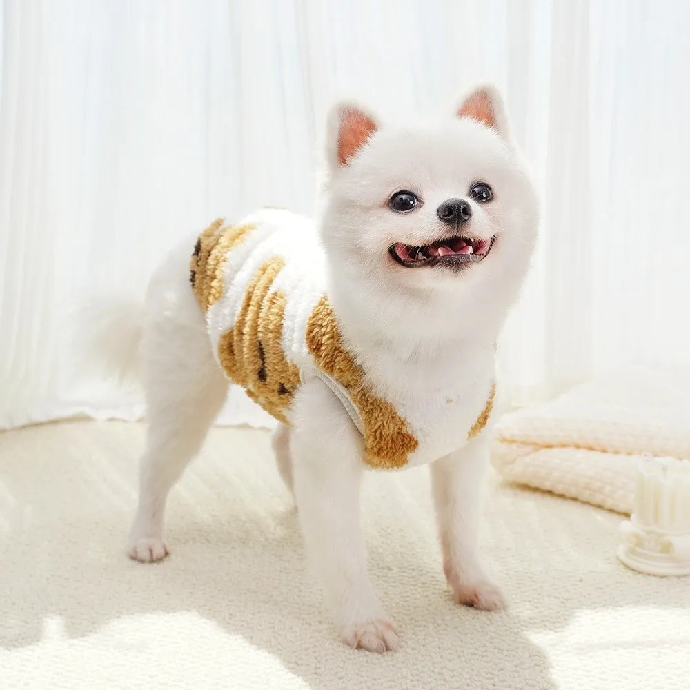 New XS-9XL Winter Puppy Clothes Warm Fleece Dog Sweater Dog Vest Cute Bear Pattern Pet Supplies Vest Pitbull New Year's Gift