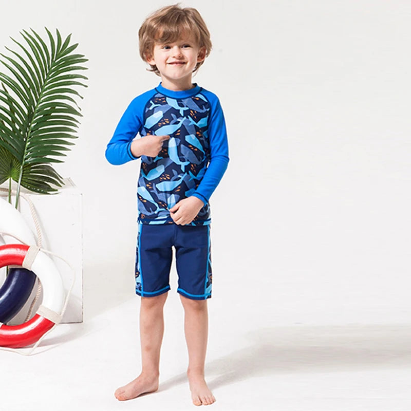 Boys Girls Swimsuit for Kids Toddler 2 to 3 4 5 6 7 8 Years Cute Shark Children's Swimwear Suit Tops+Shorts 2pieces Swim Outfits