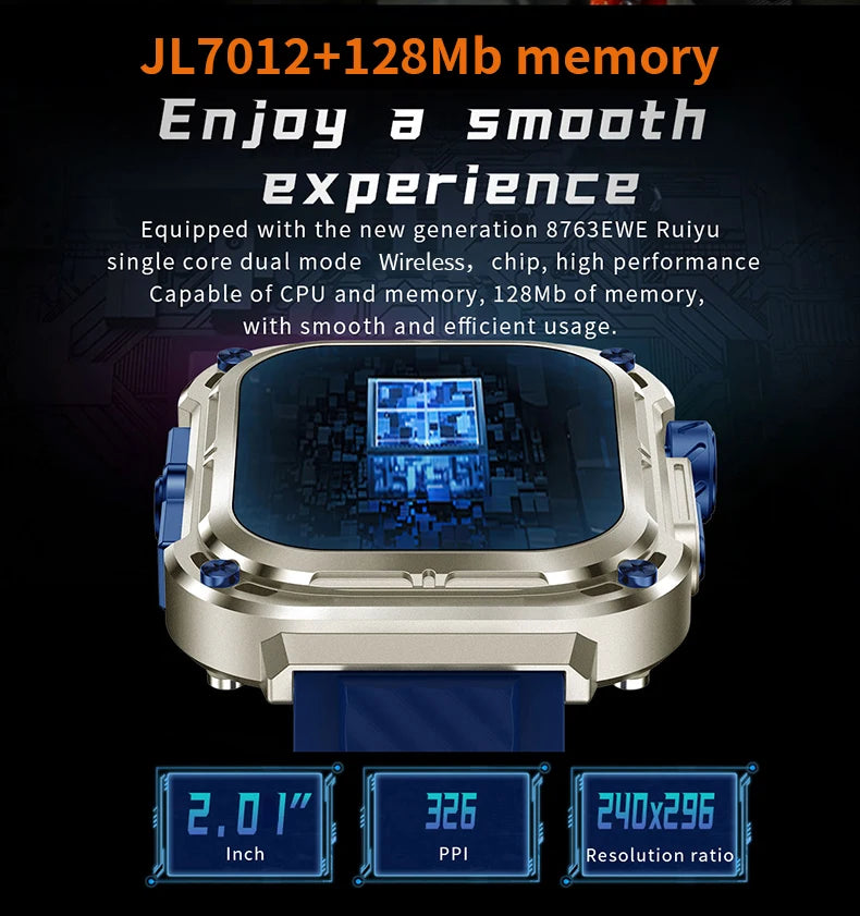 LIGE New 2.1" Ultra HD NFC Bluetooth Call Smart Watch Men Compass GPS Track 460mAH Battery Waterproof Watches For Android IOS
