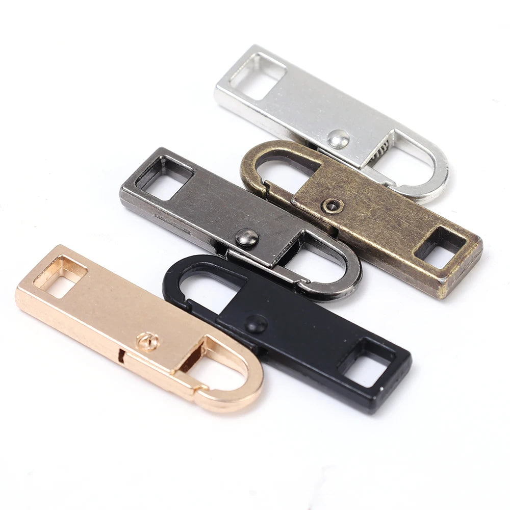 5/1Pcs Universal Metal Zipper Pull Tap Replacement Instant Repair Zipper Head Puller for Clothing Bags DIY Sewing Zipper Sliders