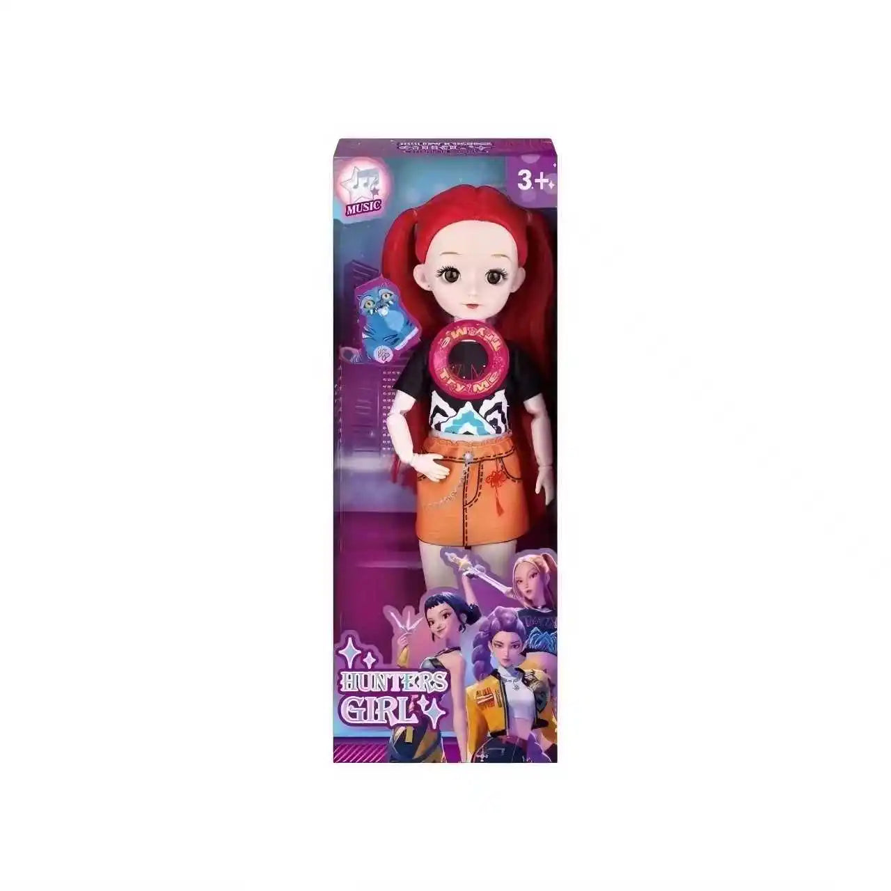 2026_Cute Doll Wearing KPop Witch Huntress Costume 3D Eyes Music-Playing Toy with Movable Joints for Girls And Boys