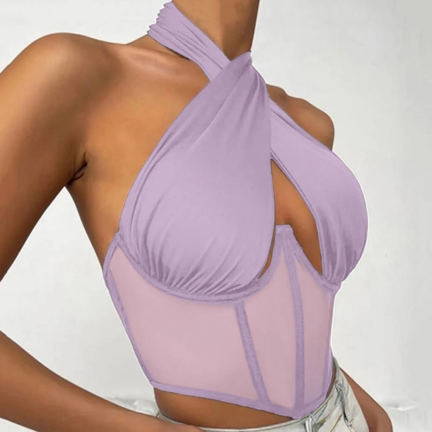 Women Sleeveless Fishbone Corset Vest Solid Hollow Out Cropped Top Summer Halter Backless Sexy Tops Y2k Camis Ropa De Mujer