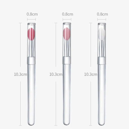 1PC Women Lip Brushes Transparent Crystal Handle Silicone Lip Brushes with Dust Cap Lip Gloss Makeup Applicator Cosmetic Tool