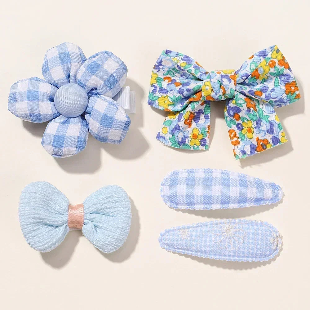 5/7pcs Baby Girl Hair Clips Set Cute Floral Bow Bunny Princess Hairpin for Toddler Girl Lovely Bang Side Clip Hair Accessories