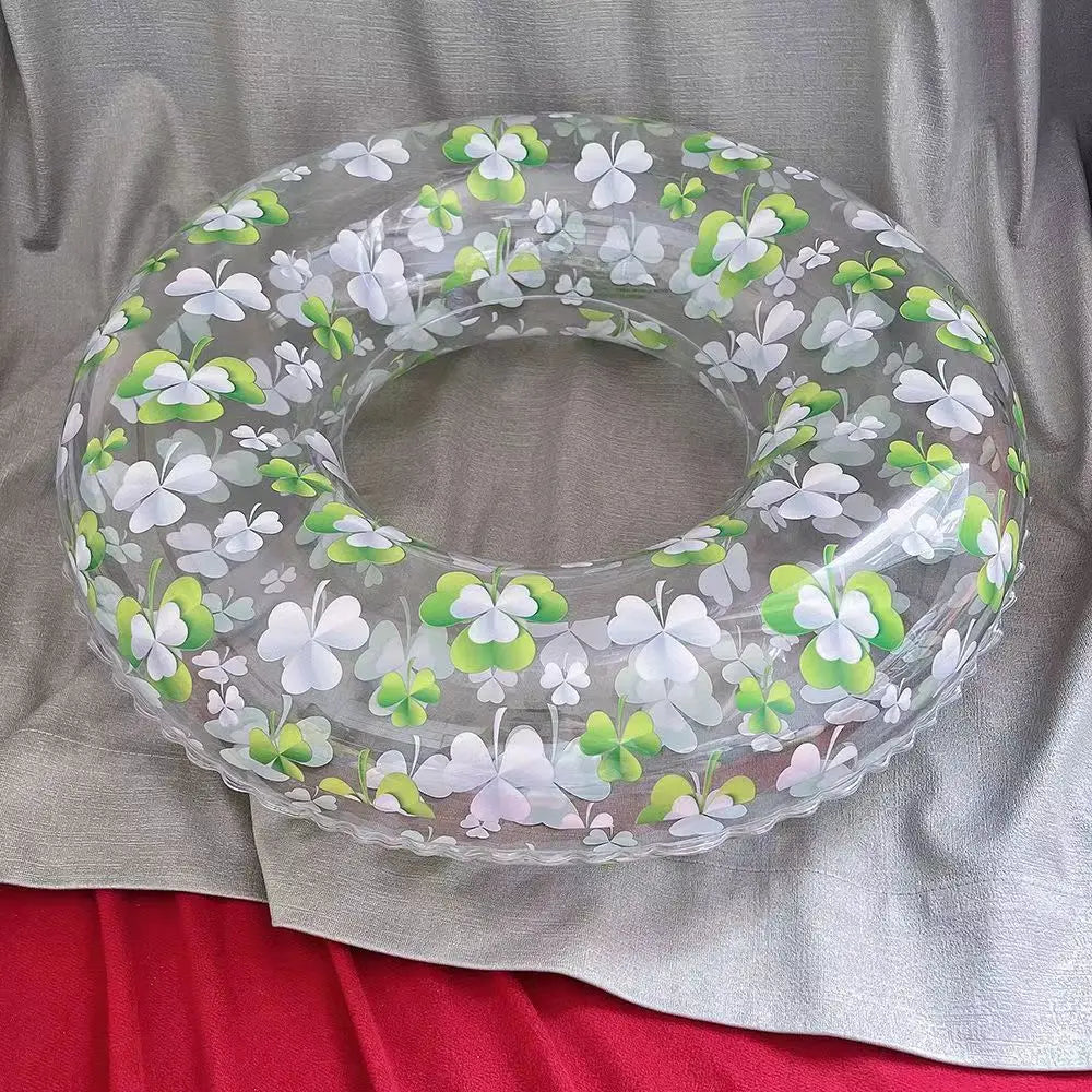 New internet celebrity Daisy Swim Circle Lucky Clover Transparent PVC Swim Circle