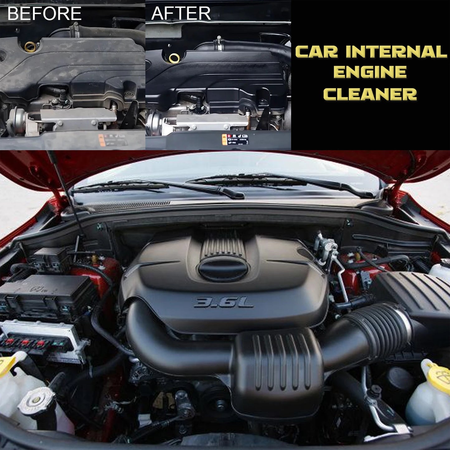 Motorcycle Engine Waterless Foam Cleaner, Heavy Duty Grease Remover, No Wipe Head, Car Engine Compartment Degreaser Tools