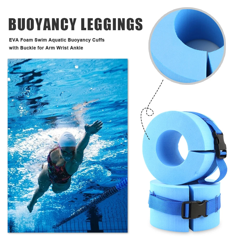 2pcs Swimming Weights Aquatic Cuffs Water Aerobics Float Ring Fitness Exercise Set Workout Ankles Arms Belts Pool Accessories