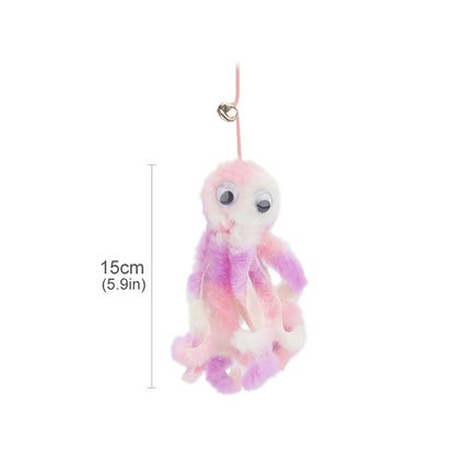 Small Octopus Cat Toy Suction Cup Hanging Cat Toy Squid Retractable Hanging Door Pet Supplies Self-hey Interactive