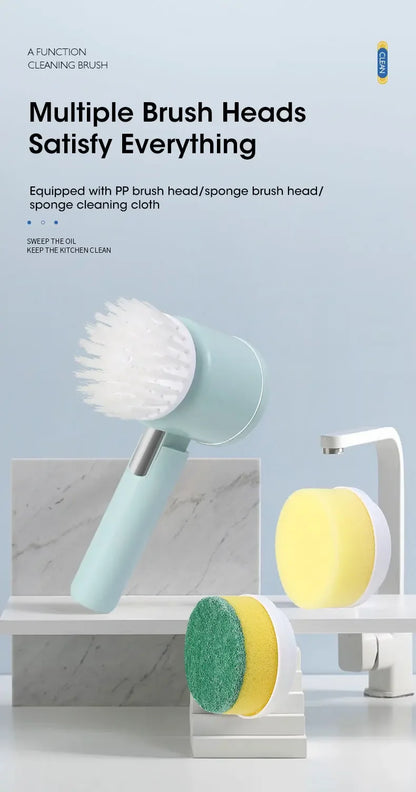 2025 Cordless Electric Spin Scrubber - 5 Brush Heads, IPX7 Waterproof, Rechargeable Bathroom Cleaner for Tile/Shower/Grout