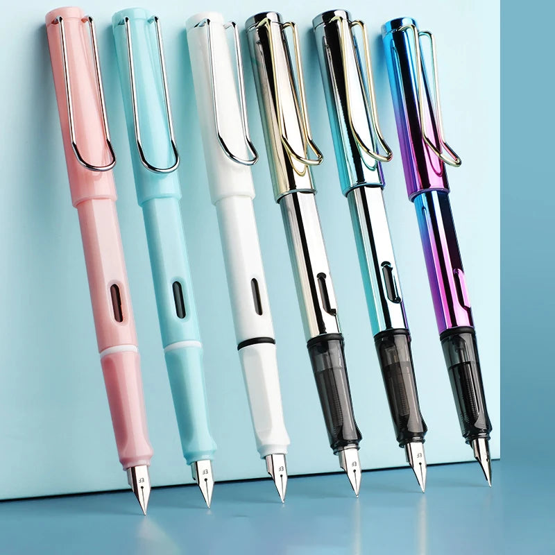 6pcs Calligraphy Pens With Replaceable Ink Bags 0.38mm Fine Dots to Improve Writing and Posture Practice