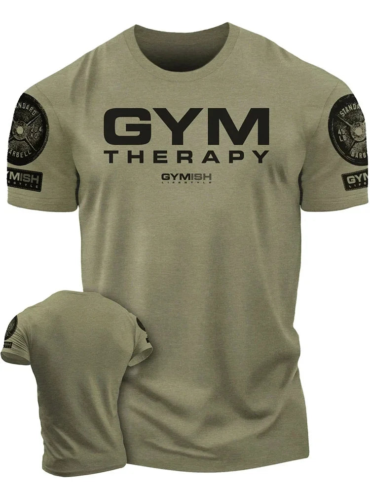 3D Printed Workout Men's T-Shirt  For Comprehensive Exercise Funny Gym T-Shirt Men's Short Sleeves Muscle Man Tough Guy T-Shirt