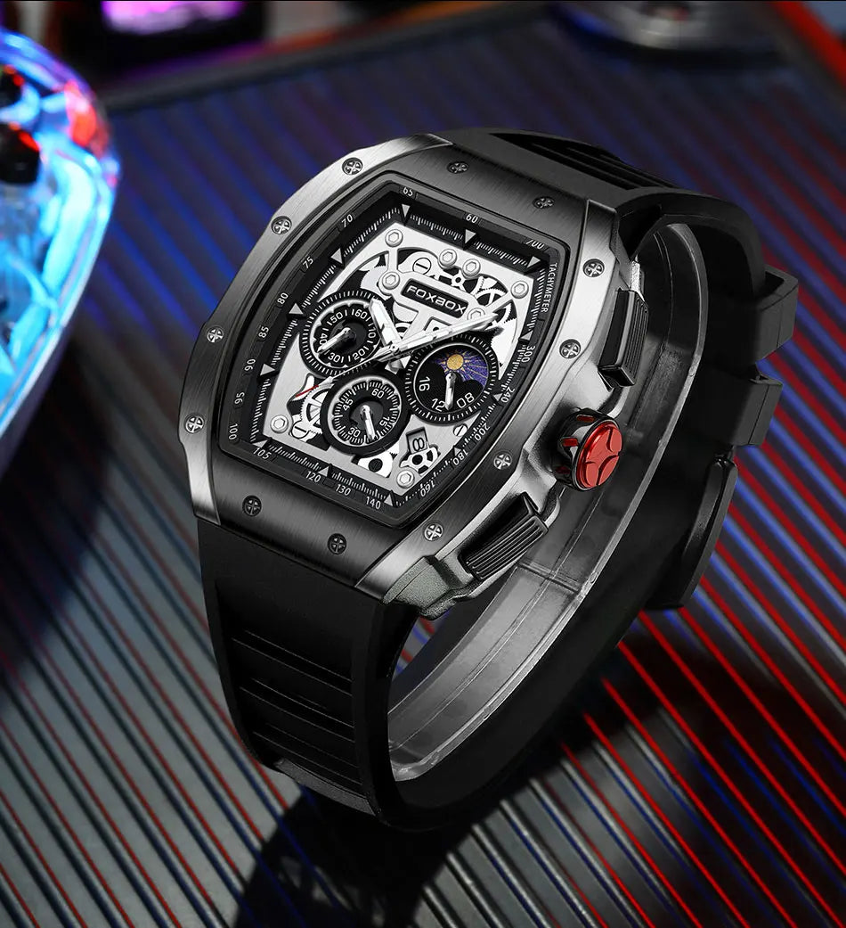 Relogio Masculino FOXBOX Men Watch LIGE Top Brand Luxury Military Square Watch Men Military Waterproof Quartz Watches For Men