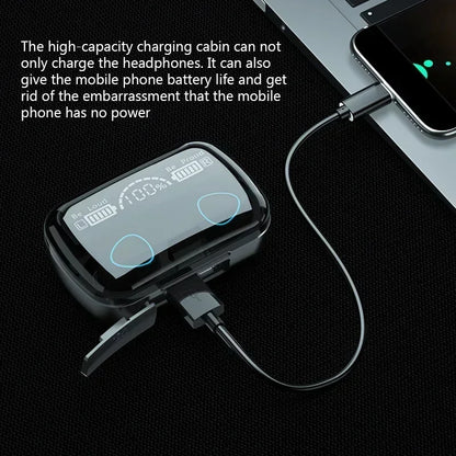 TWS Bluetooth Headphones 2500mAh Charging Box Wireless Earphones With Microphone 9D Stereo Sports Waterproof Earbuds Headset