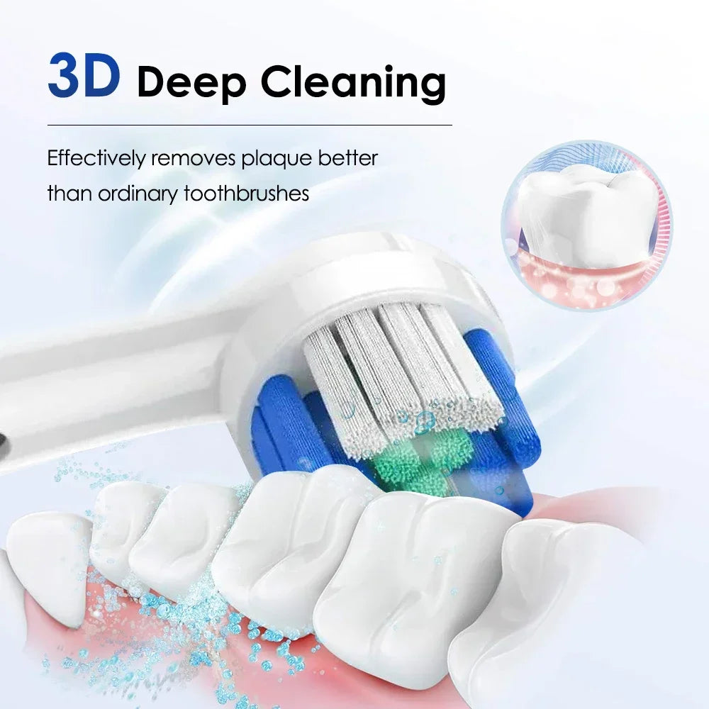 5 Modes Rotating Electric Toothbrush for Adults Smart Timer Deep Clean USB Rechargeable Tooth Brush with Replacement Heads