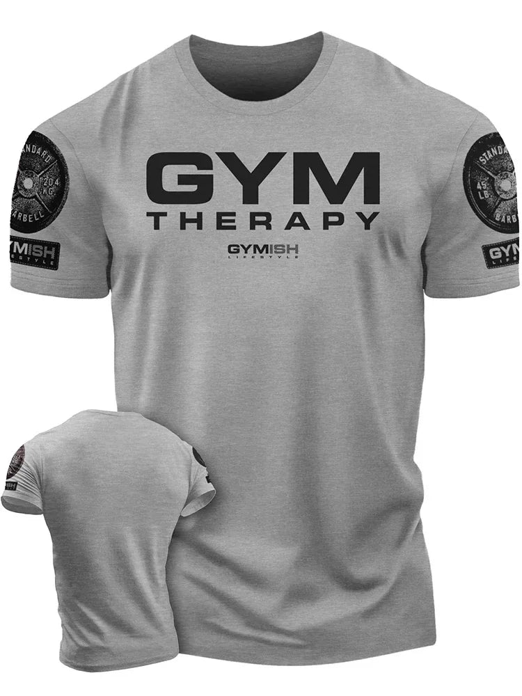3D Printed Workout Men's T-Shirt  For Comprehensive Exercise Funny Gym T-Shirt Men's Short Sleeves Muscle Man Tough Guy T-Shirt