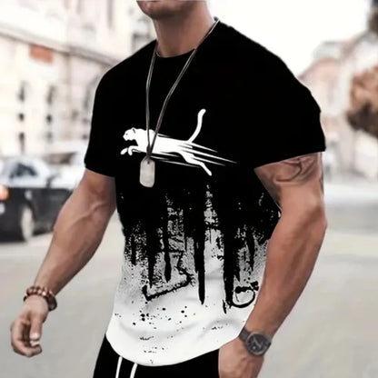 Animal T-Shirts For Men 3d Print T-Shirt Mens Sports T-Shirt Street Fashion Short Sleeve Tee Shirts Loose Oversized Men