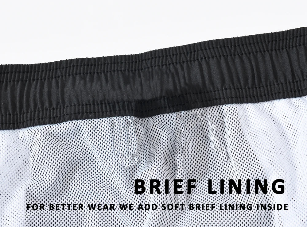 Datifer Brand 2026 Summer Mens Shorts Solid Polyester Gym Traje De Baño Hombre Breathable Mesh Liner Side Pockets Sport Swimwear
