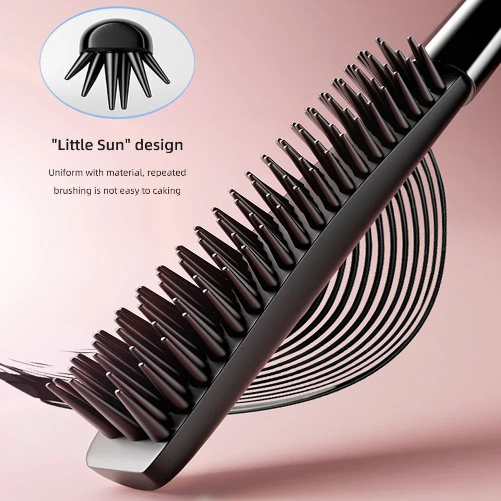 Silk Fiber Matte Mascara Makeup Ultra-Fine Brush Lengthens Eyelashes Waterproof Fast Dry Brown Black Curling Mascara Comestic