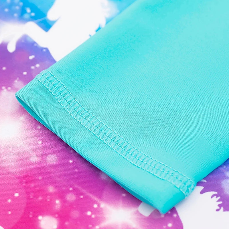 Swimsuit For Girl's Gradient Tie Dye Children Long Sleeve Rash Guard Kids Swimming Suit Pool/Beach Girl Swimwear For 3-12Year