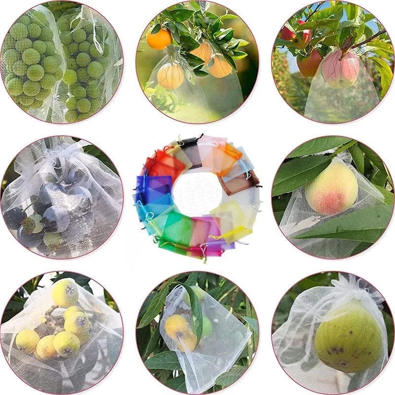 1/5/50/100Pcs Grapes Fruit Protection Bags Pest Control Anti-Bird Garden Netting Bags Mesh Agricultural Tree Garden Tool Bags