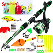 Spinning Fishing Rod and Reel Combo1.8M Telescopic Rod with 5.2:1 3BB Fishign Reel Max Drag 5kg Full Fishing Kit