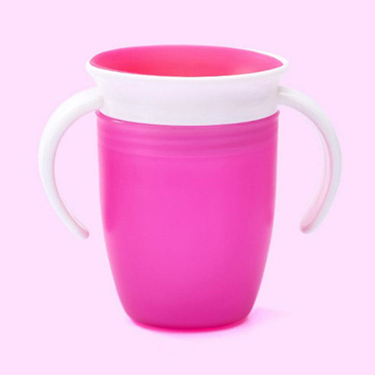 Baby Learning Drinking Cup With Double Handle Flip Lid 360 Degrees Can Be Rotated Leakproof Cup Infants Water Cups Bottle