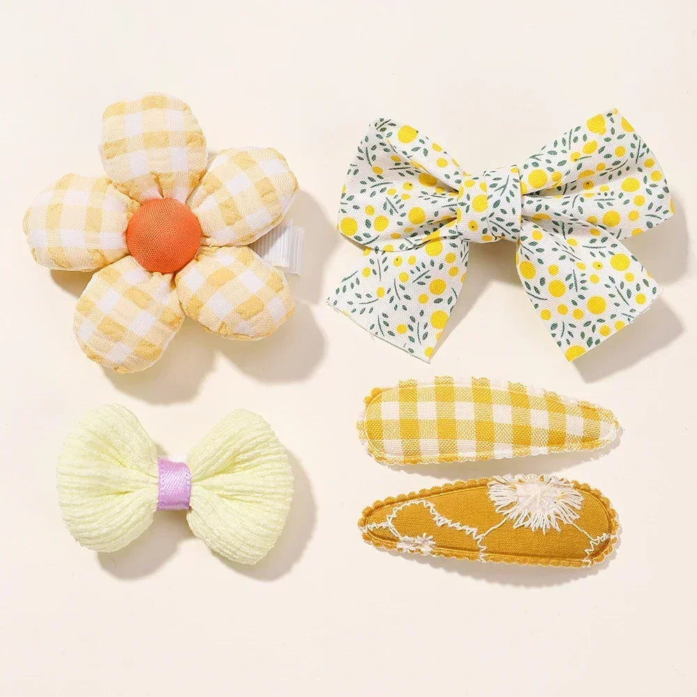 5/7pcs Baby Girl Hair Clips Set Cute Floral Bow Bunny Princess Hairpin for Toddler Girl Lovely Bang Side Clip Hair Accessories